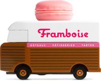 Candylab Toys Candycar Vans: MACARON VAN Pink (H189) 8,4x4,1x6,5cm, wooden diecast, in giftbox, 3+