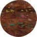 vidaXL Tafelblad rond Ø 70x2,5 cm massief gerecycled hout