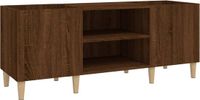 vidaXL Platenkast 121x38x48 cm bewerkt hout bruin eikenkleur
