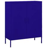 vidaXL Opbergkast, marineblauw, 80 x 35 x 101,5 cm, staal