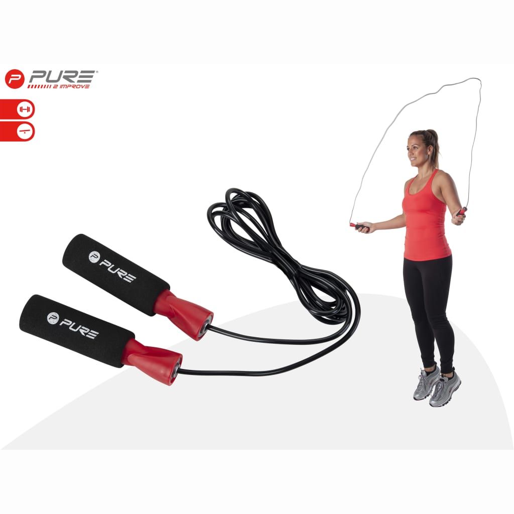 Pure2Improve Springtouw met kogellagers 2,5 m zwart