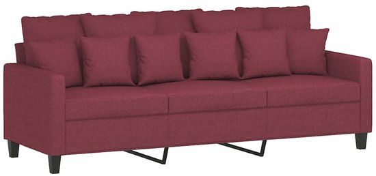 vidaXL Driezitsbank 180 cm stof wijnrood