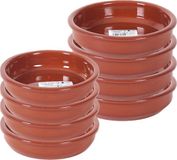 Merkloos / Sans marque Ger Import Tapas bakjes - schaaltjes Bilbao - 18 cm en 14 cm - 8x stuks - terracotta