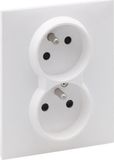 Legrand Suno Dubbele stopcontact met aarding, wit, 2X2P+Z, met veiligheidsdeksel, 16A, 250V
