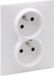 Legrand Suno Dubbele stopcontact met aarding, wit, 2X2P+Z, met veiligheidsdeksel, 16A, 250V
