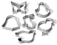 Guardini Gelegenheden maat koekjes Pasen, staal, zilver, 6 stuks