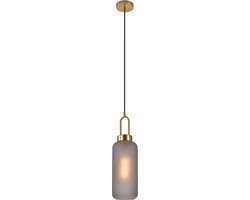 Duverger Pendant - Hanglamp - cilinder - gerookt glas - koper - 1 lichtpunt