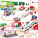 Houten Kinderplay Houten Treinbaan met Batterijtrein en 80 Delen