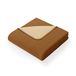 AmeliaHome Knuffeldeken 150x200 cm deken met rand sprei van katoen Virkkuu bruin beige