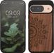 kwmobile Houten Telefoonhoesje voor Google Pixel 9 / Pixel 9 Pro - Donkerbruin Opkomende Zon