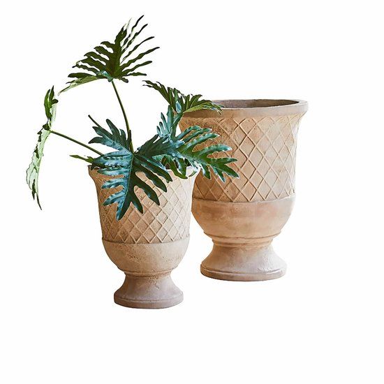 LOBERON Plantenpot set van 2 Kivolex bruin