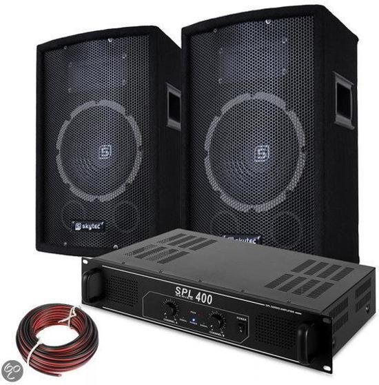 Skytec DJ Luidspreker en Versterker combinatie 400W