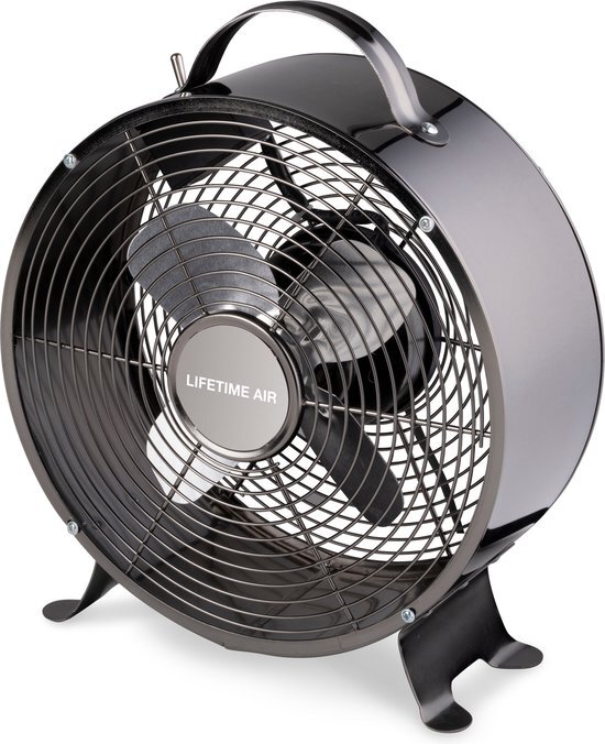 Lifetime Air alpina - Tafelventilator - 230V - Bureau Ventilator 20CM - 2 Snelheden - Zwart