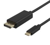Deltaco USBC-DP100 video kabel adapter 1 m USB Type-C DisplayPort Wit