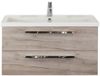 BES LED Seville Badmeubelset 100 cm - Craft Oak - Wastafel Djazz 1 Kraangat