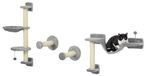 Mur d'escalade pour chats - 4 pièces - Hamac - Plateformes de saut - Tige en sisal - Cuir peluche gris