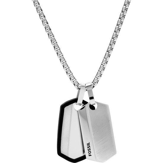 Fossil Vintage Casual JF03996040 Herenketting - Zilverkleurig - 60 cm