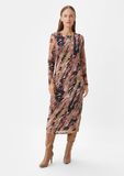 COMMA Jurk cappuccino / watermeloen rood / zwart / wit