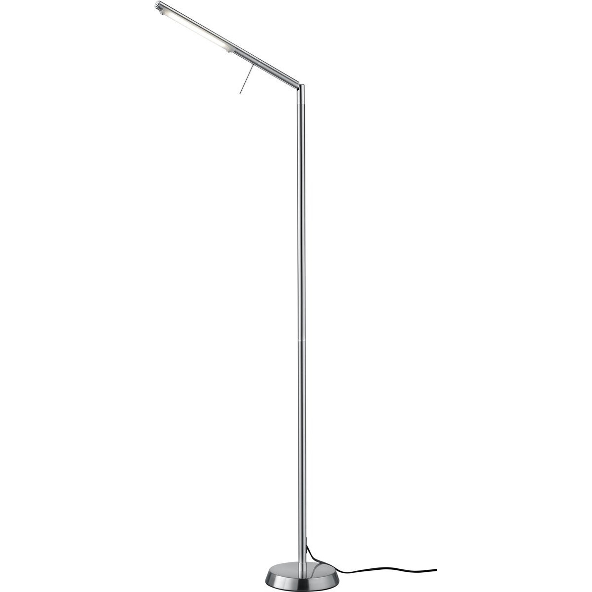 BES LED LED Vloerlamp - Trion Filiga - 6W - Warm Wit 3000K - 1-lichts - Dimbaar - Rond - Mat Nikkel - Aluminium