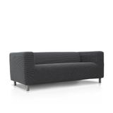 FAVERTI Bankhoes, compatibel met de Clippan 2-zitsbank van IKEA | model Novelle | donkergrijs | kwaliteitsbescherming van jacquard-stof en katoengevoel