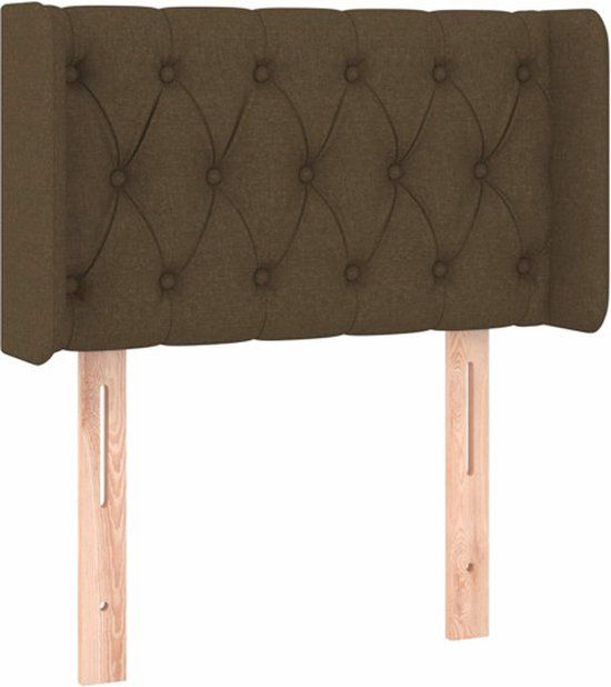 vidaXL Hoofdbord met randen 83x16x78/88 cm stof donkerbruin