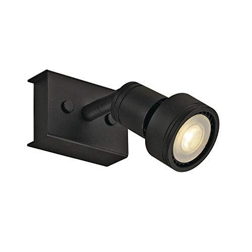 SLV wand- en plafondopbouwarmatuur PURI 1 / plafond- en wandverlichting binnen, opbouwarmatuur, wandopbouwarmatuur, plafondspot / GU10 50 W zwart