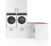 Wasophoogte® Wasmachine Kast Marrakech - Wasmachine verhoger - Wasmachine ombouw - 700(D)*2480(B)*2350(H) mm - Wit