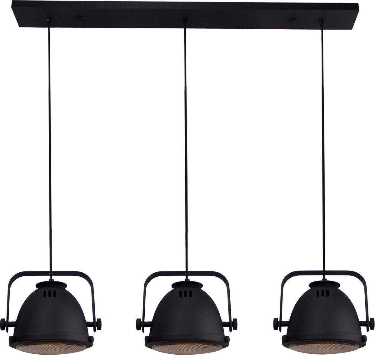 Chericoni Verlichting Chericoni Nero hanglamp - 3 lichts - 20 cm - zwart met glas