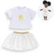 Ma Corolle poppenkleding set topje en rok ivoor goud 36cm poppen.