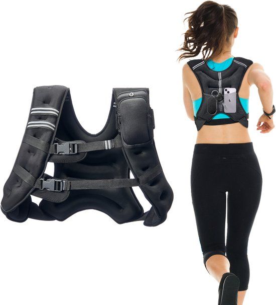 VEVOR Gewichtsvest 13,8 kg met reflecterende strepen, verstelbare gesp, lichaamsgewichtvest voor mannen en vrouwen, trainingsapparaat voor krachttraining, hardlopen, joggen, fitness en gewichtsverlies