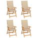 vidaXL Tuinstoel Terras Gecapitonneerde zitting Teak Beige