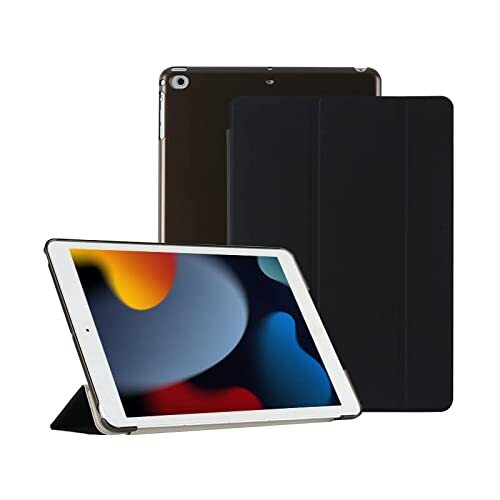 Msadgy Hoes compatibel met iPad 10,2 inch, 9e/8e/7e generatie hoes (2021/2020/2019), slank, lichtgewicht, drievoudig gevouwen standaard, smart case, harde PC achterkant voor iPad 10,2 inch