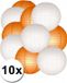 Shoppartners Lanternes orange et blanc 10x