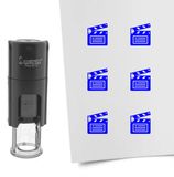 CombiCraft Stempel filmklapper 10mm rond blauwe inkt