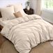 TRANKIELO® - Ensemble de literie 4 pièces 240x260 cm + Drap-housse 160x200 cm - Microfibre, certifié, Beige
