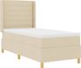 vidaXL Boxspring bed met matras met hoofdeinde Crème 90 x 190 cm Stof