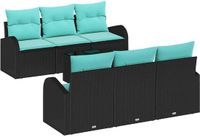 vidaXL Tuinbank Set Zwart en Turquoise