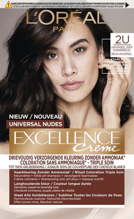 L'Oréal Paris Excellence Universal Nudes 2U - Permanente haarverf - Universeel Zeer Donkerbruin