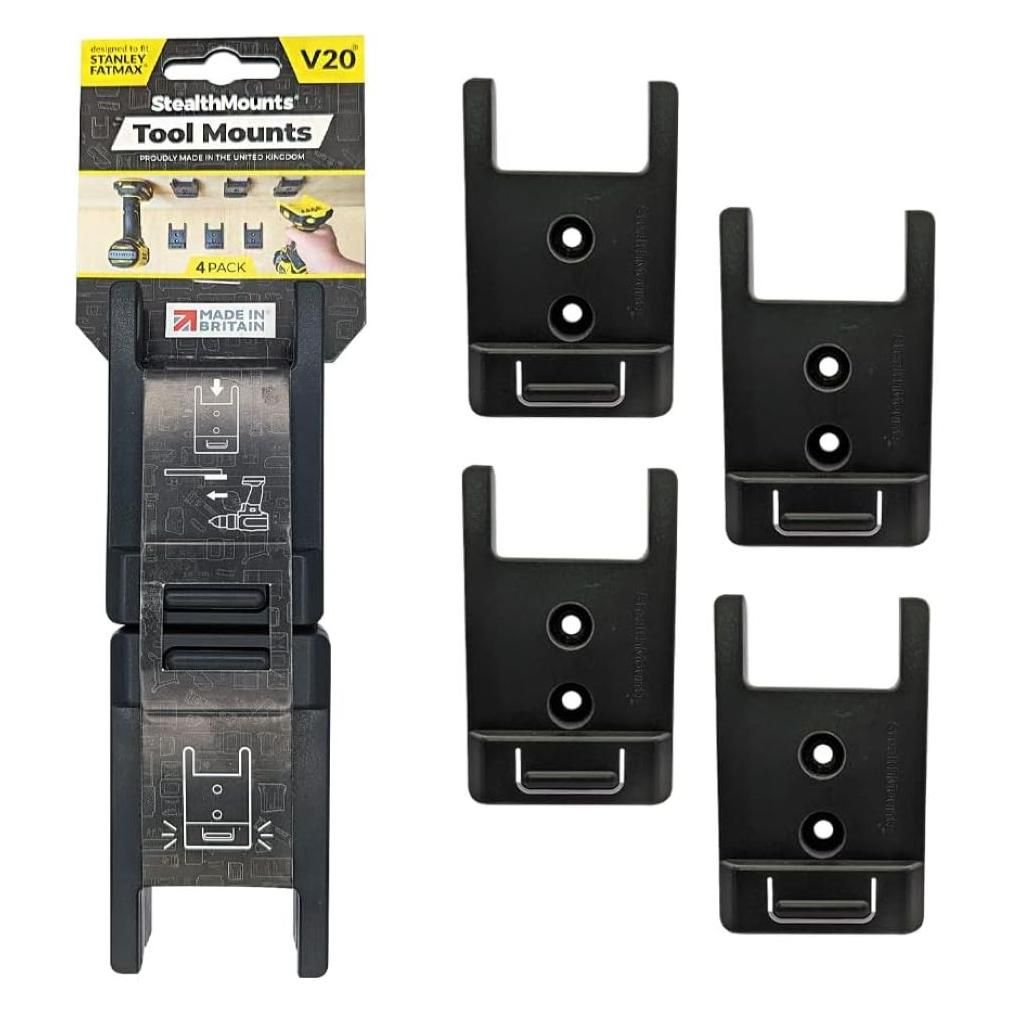 StealthMounts TM-ST20-BLK-4 Schwarzer Werkzeughalter für Stanley Fatmax V20