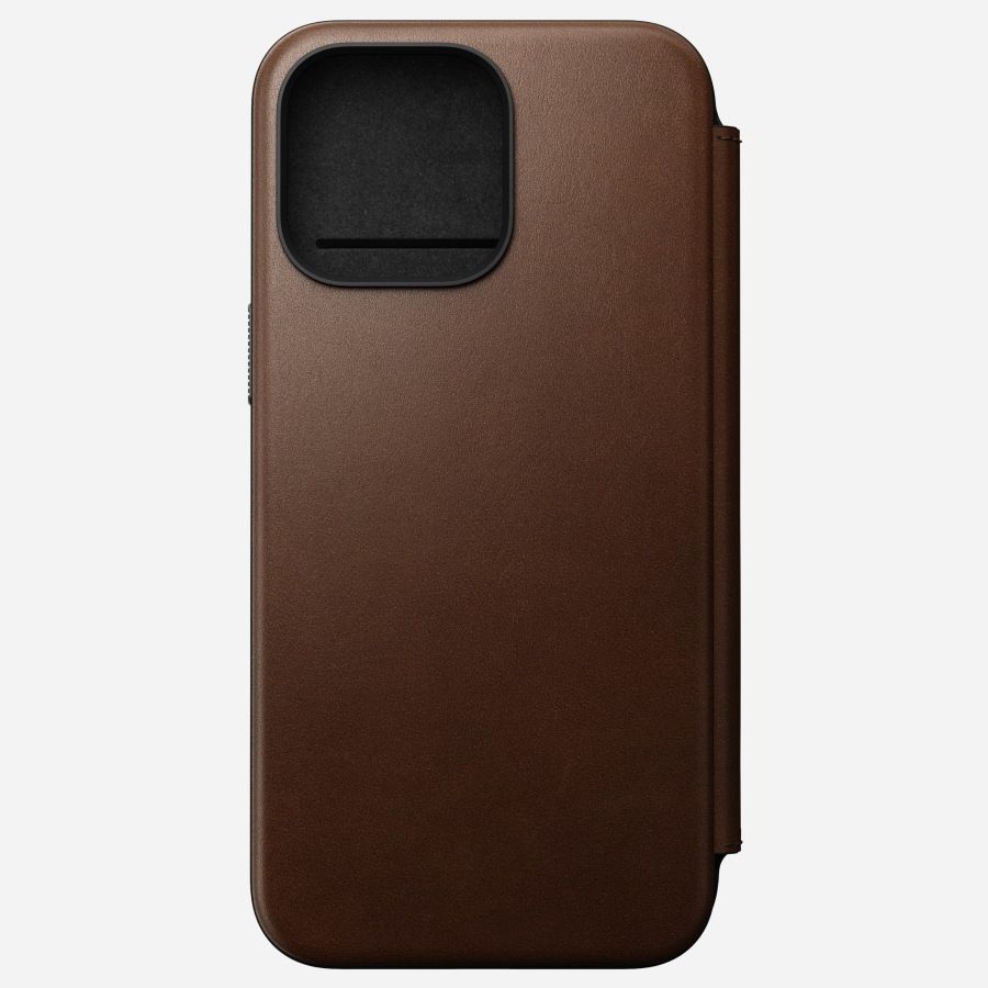 Nomad Modern Leather Folio Case for iPhone 15 Pro Max - Brown