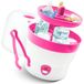 Babyruf BS 29b Sterilisator voor babyflessen, stoomsterilisator en vaporisator, tot 6 flessen, eenvoudige bediening, eerste uitrusting voor pasgeborenen, flessenreiniger, babyaccessoires, wit/roze