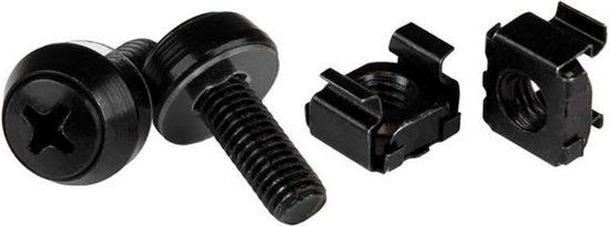 StarTech.com M6 x 12mm Screws and Cage Nuts - 50 Pack - Black