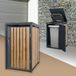 ML-Design Poubelle 240L Anthracite Aspect Chêne Acier 68x80x120 cm