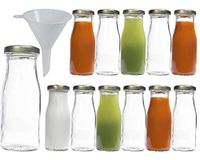 Viva-Haushaltswaren 12 kleine glazen flessen met brede hals 156 ml incl. vultrechter
