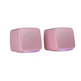 Mars Gaming MS-PRO, Compacte Luidsprekers 10W, Dynamische RGB Flow Verlichting, PC Luidspreker met Volumebox en 3.5mm Jack Ingang, Gaming Luidsprekers Compatibel PC/Mac/Smartphone/Tablet, Roze