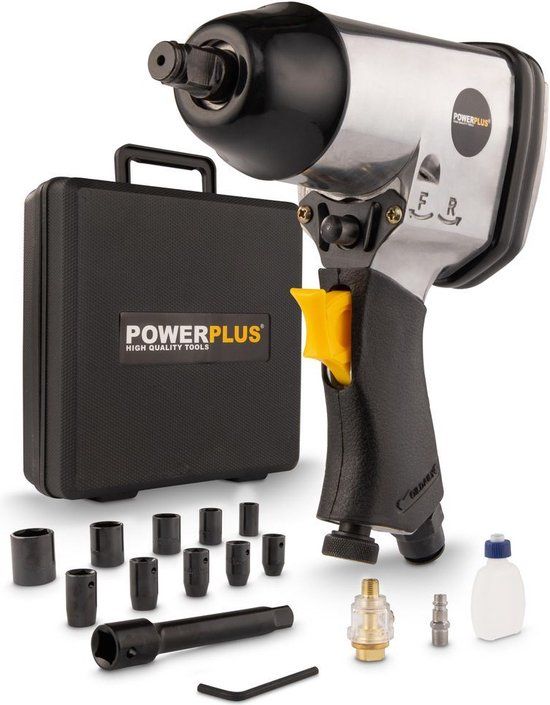 Powerplus POWAIR0010 Pneumatische Slagmoersleutel - 310 Nm - Incl. Koffer