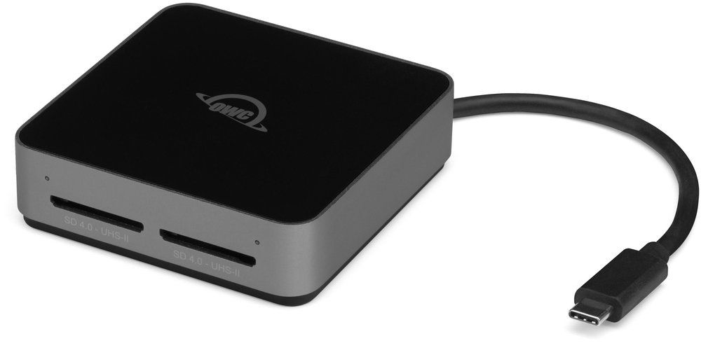 OWC Atlas USB-C Dual-Slot SDXC UHS-II Card Reader - Black