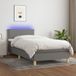 Maison Exclusive - Boxspringbed met matras en LED-verlichting, donkergrijs, 90x190 cm, textiel