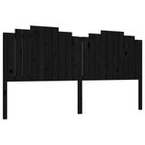 VidaXL Hoofdbord 206x4x110 cm Massief Grenenhout Zwart
