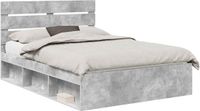 vidaXL Bedframe met hoofdeinde Beton 140 x 190 cm Massief grenenhout